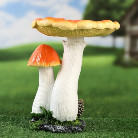 Garden figure "Raw mushroom with a hedgehog" 28x22x21cm-2