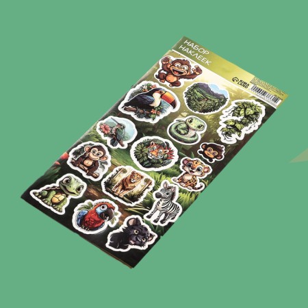 Paper children's stickers 10 x 22 cm, "jungle"-1