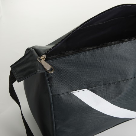 Sports bag with lightning, long belt, gray color-3