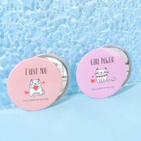 Pocket mirror "cats", d = 7 cm, color mix-3