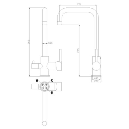 Kitchen mixer with a filter with drinking water Rossinka Z35-29-1