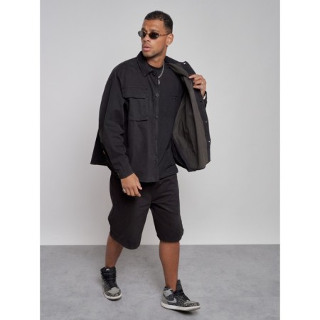 Jeaning jacket men's, size 48, black color-6