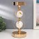 Summary Metal for 1 candle "Two white marble balls in the field" Gold 27x12x12 cm