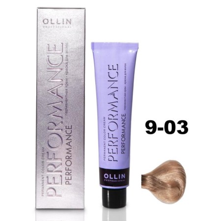 OLLIN PROFESSIONAL PERFORMANCE hair cream, tone 9/03 Blond transparent-golden, 60 ml