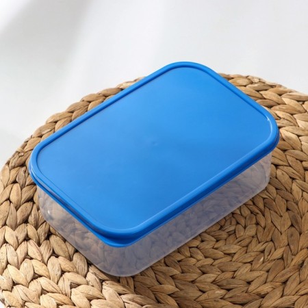 A set of food rectangular fodder containers, 3 pcs: 150 ml, 500 ml, 1.2 l, blue color-3