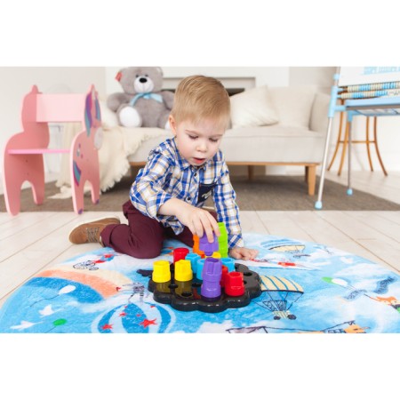 Developing toy "Pyramid-Mosaic", sorter, color, according to the Montessori methodology-11