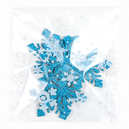 Decor "Snowflakes" on a glue base, set 6 pieces, blue color-3