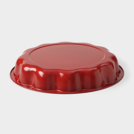 Baking a baking center "Renard. Wavy circle ", 25 × 4 cm, anti -stick coating, burgundy color-3