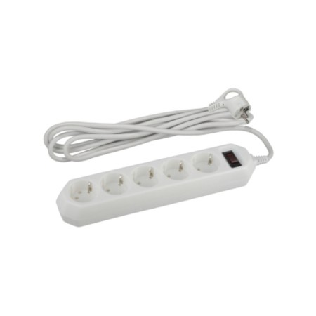USF-5S-5M-W network filter with basic protection with a grounding circuit breaker 5 outlets 5m 10a white