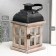 Summary tree for 1 candle "Lantern - windows" aged white 22x11.5x11.5 cm