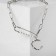Piece "chain" pin in pearls, white color in silver, l = 45 cm