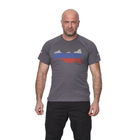 RUSSIA T -shirt, gray color, cotton fabric, size l/50