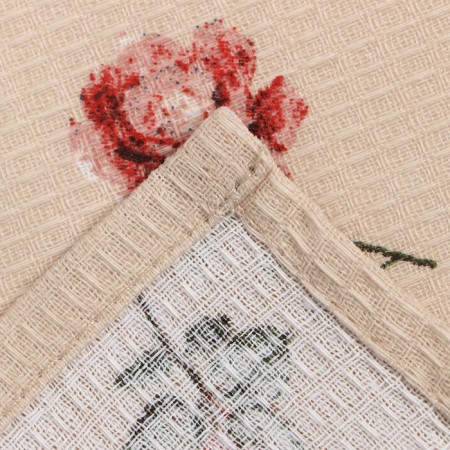 Towel of the share "flowers" 28x46 cm, 100% cotton, waffle 160 g/m2-3