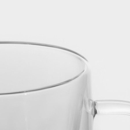 Glass mug with double walls "Duo", 400 ml-4