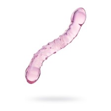 Sexus Glass bilateral phallimitator, glass, pink, 20.5 cm