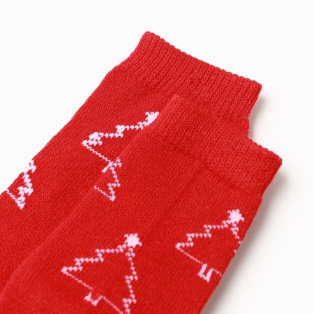 Socks women's Christmas trees, red color, size 23-25-1