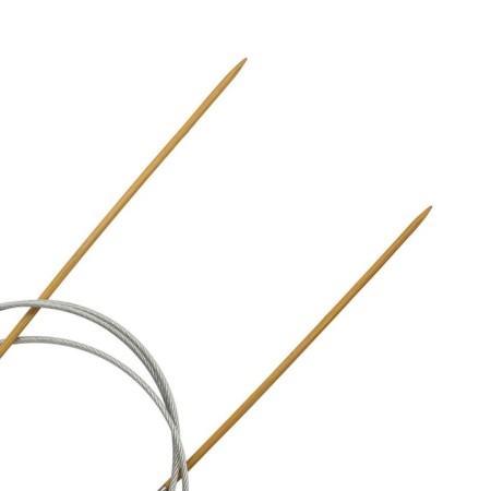 Circular knitting needles, bamboo, with a metal cable 100 cm/2.0 mm-2