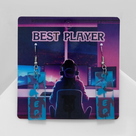 Acryl Earrings "Chiter", Blue Color