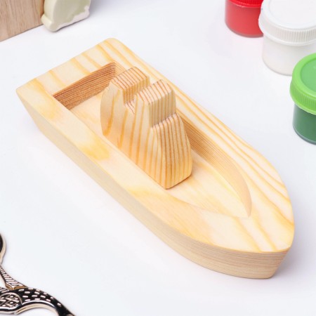 Harvesting for creativity "Ship with two pipes", 15.5x6x5.5-1