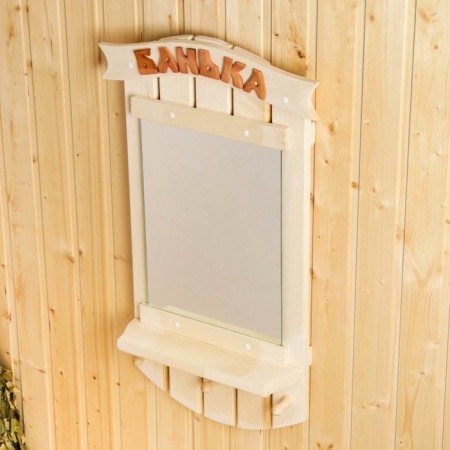Mirror with a shelf "Bank", 3 hooks, 80x45 cm-1