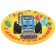 Paper plate "Happy Birthday!", 18 cm, blue tractor