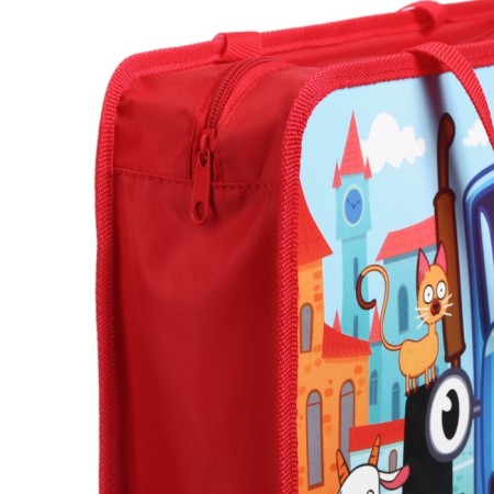 Plastic folder with A4 handles, on a zipper, 75x330x260 mm, blue tractor-5