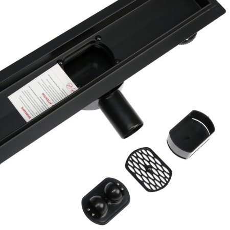TIM BAD554002BK, 70 x 400 mm, tiles, siphon with a rotation angle of 360 °, black-matte-3