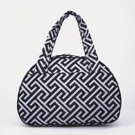 Road bag with lightning, external pocket, white/black color-1