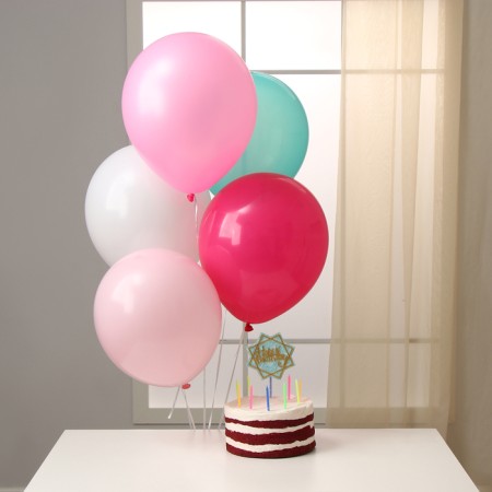 Set for decorating the table "Birthday": candles, topper, balls, set 16 pcs in a set.-1