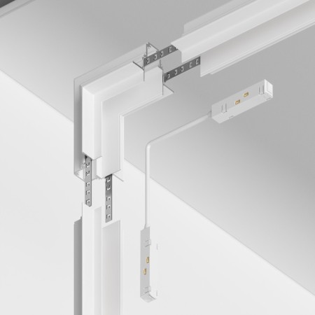 The internal corner connector for the built-in track system Technical tra010icl-22W, 10x8x10 cm, white color-3