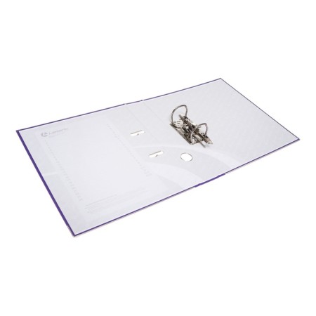 A4, 50 mm registrar, calligrata, PVC, embossing "Len", metal edging, pocket for a spine, assembled, purple, mix-13