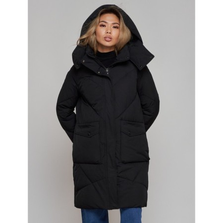Coat insulated winter female, size 46, black color-7