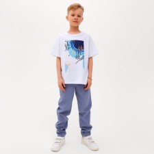 Брюки для мальчика MINAKU: Cotton collection цвет синий, рост 122
