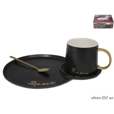 A cup with a saucer and a spoon Lenardi, 250 ml