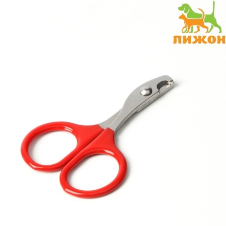 Coger scissors with rubberized handles, a hole of 6 mm, red