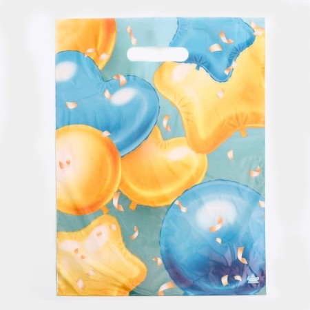 Polyethylene "Balls as a gift" package, with a cut pen, 40 x 31 cm, 30 μm