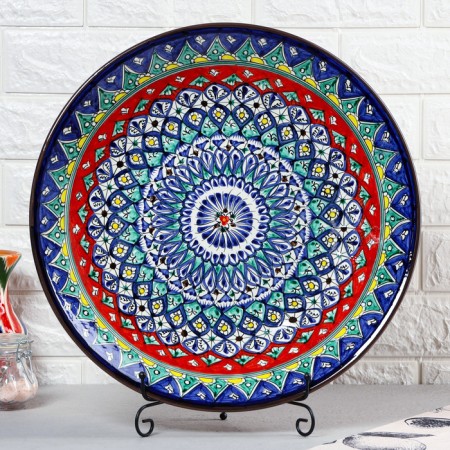 Largan Rishtan ceramics "Patterns", 42 cm, blue-1