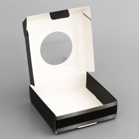 Box Gift team with a window, packaging, "gift for you", 10 x 10 x 3 cm-3
