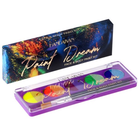 Aquagram for the face and body, glows from ultraviolet radiation, brush, 10 colors-5