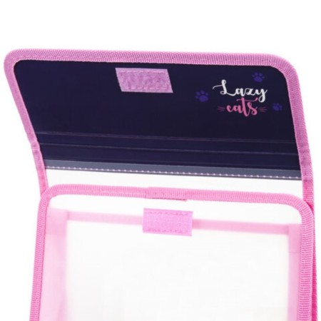 Junland A5 notebook folder, plastic, 2 compartments, Velcro valve, Cat Pile, 272188-2