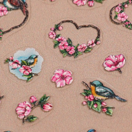 Nail stickers "Romance", voluminous, pink/gray color-2