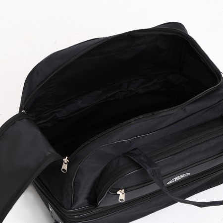 Road bag on wheels, a lightning department, with an increase, an outer pocket, black color-5