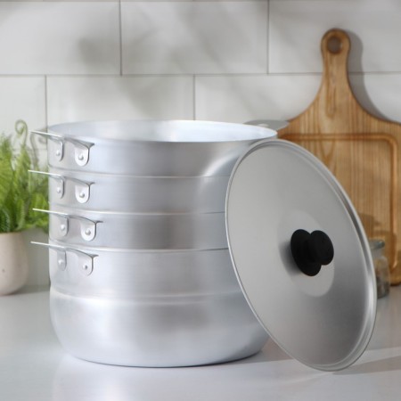 Manti-Kazan, 6 l, with 3 nets, metal cover-1