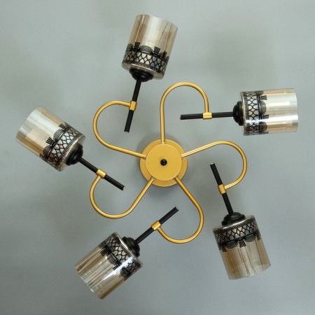 Marsy chandelier 5he27 40W black and gold 60x60x27 cm Bayerlux-3