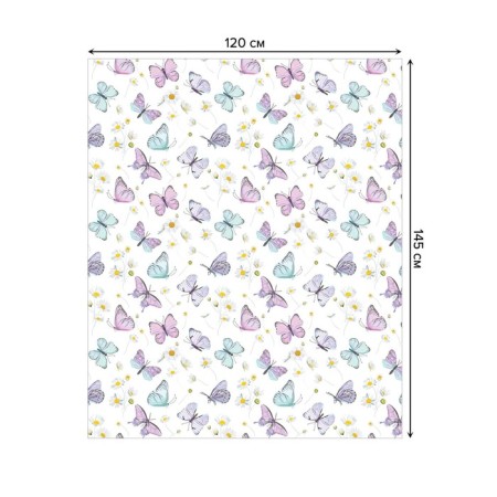 Tables on the table "Butterflies and chamomile", rectangular, oxford, size 120x145 cm-1