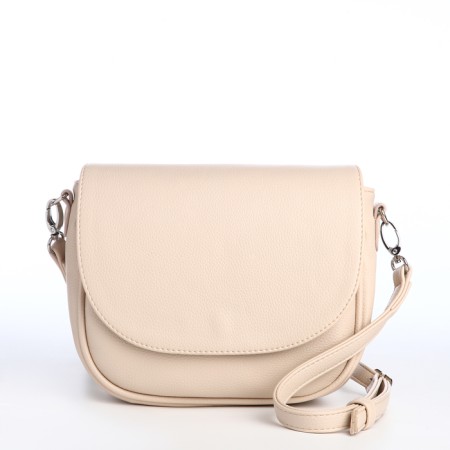 Female bag on a valve, beige color