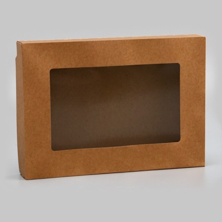 Folding box, with a window, craft, 28 x 20 x 5 cm