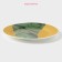 Porcelain dinner lunch shade "Malachite box", D = 25 cm, green color