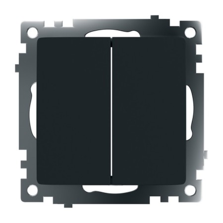 2-clavy switch (mechanism) 250V, 10A, Stekker series Catherine, GLS10-7104-05, black-1
