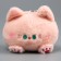 Soft toy "Cat-shred" on a key fob, 11 cm, pink color